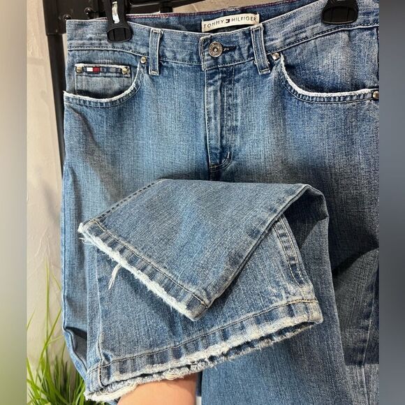 Tommy Hilfiger Classic boot cut jeans frayed vintage Y2K size 6 long - Picture 10 of 14